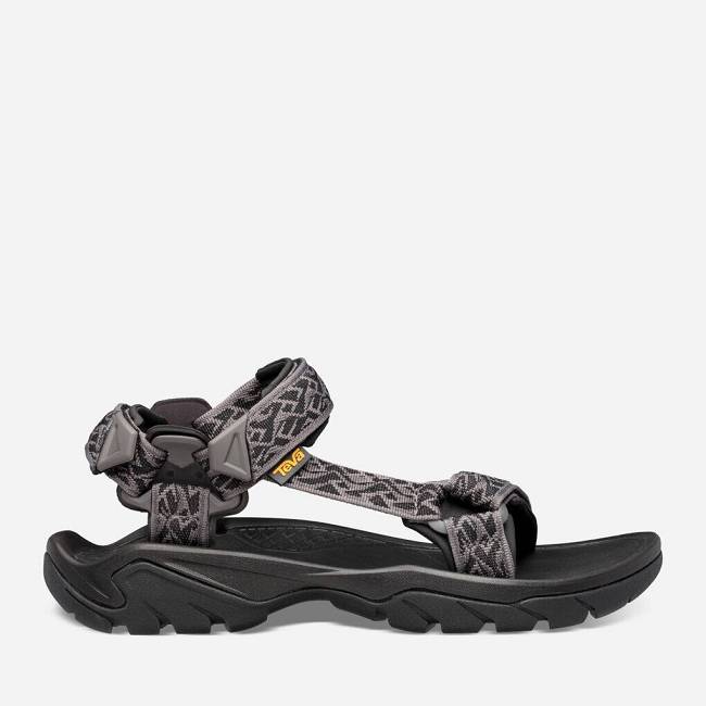 Teva Men's Terra FI 5 Universal Walking Sandals 3915-704 Wavy Trail Black Sale UK